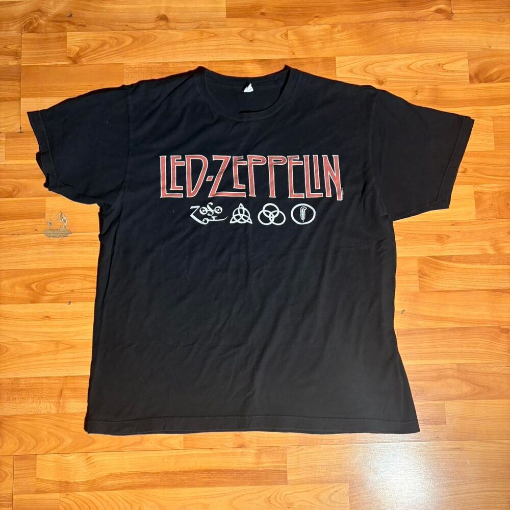 2011 Led Zeppelin IV Symbols Black Band Tee Size L Classic Rock Shirt
